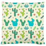 Cactus-succulents-floral-seamless-pattern Large Premium Plush Fleece Cushion Case (Two Sides) Back