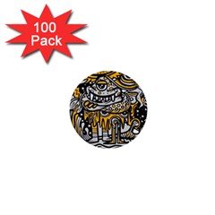 Crazy-abstract-doodle-social-doodle-drawing-style 1  Mini Buttons (100 Pack)  by Salman4z