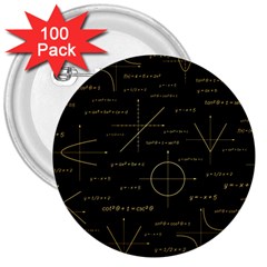 Abstract-math Pattern 3  Buttons (100 Pack)  by Salman4z