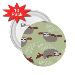 Sloths-pattern-design 2 25  Buttons (10 Pack)  by Salman4z