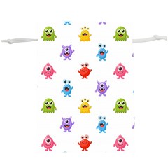 Seamless-pattern-cute-funny-monster-cartoon-isolated-white-background Lightweight Drawstring Pouch (xl) by Salman4z