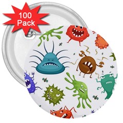 Dangerous-streptococcus-lactobacillus-staphylococcus-others-microbes-cartoon-style-vector-seamless 3  Buttons (100 Pack)  by Salman4z
