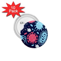 Seamless-pattern-microbes-virus-vector-illustration 1 75  Buttons (10 Pack) by Salman4z