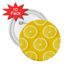 Lemon-fruits-slice-seamless-pattern 2 25  Buttons (10 Pack)  by Salman4z