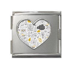 Doodle-seamless-pattern-with-autumn-elements Mega Link Heart Italian Charm (18mm) by Salman4z