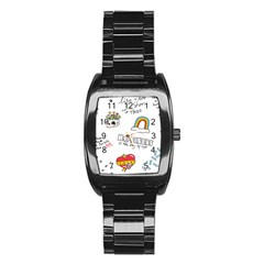 Abstract-fashion-background-suitable-fabric-printing Stainless Steel Barrel Watch by Salman4z