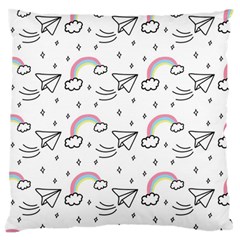 Cute-art-print-pattern Large Premium Plush Fleece Cushion Case (two Sides) by Salman4z
