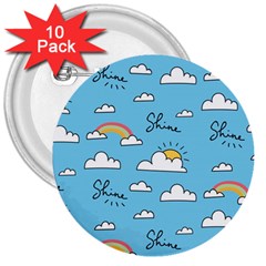 Sky-pattern 3  Buttons (10 Pack)  by Salman4z
