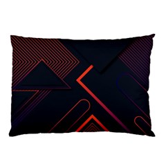 Gradient-geometric-shapes-dark-background-design Pillow Case by Salman4z