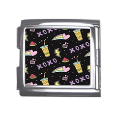 Cute-girl-things-seamless-background Mega Link Italian Charm (18mm) by Salman4z