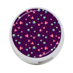 Colorful-stars-hearts-seamless-vector-pattern 4-port Usb Hub (one Side) by Salman4z
