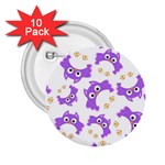 Purple-owl-pattern-background 2.25  Buttons (10 pack)  Front