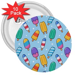 Cute-kawaii-ice-cream-seamless-pattern 3  Buttons (10 Pack)  by Salman4z
