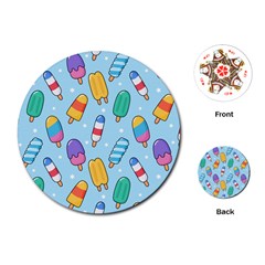 Cute-kawaii-ice-cream-seamless-pattern Playing Cards Single Design (round) by Salman4z