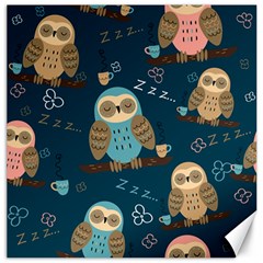Seamless-pattern-owls-dreaming Canvas 12  X 12  by Salman4z
