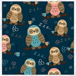 Seamless-pattern-owls-dreaming Canvas 12  x 12  11.4 x11.56  Canvas - 1