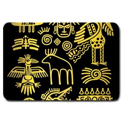 Golden-indian-traditional-signs-symbols Large Doormat by Salman4z