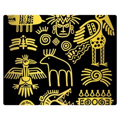 Golden-indian-traditional-signs-symbols Premium Plush Fleece Blanket (medium) by Salman4z