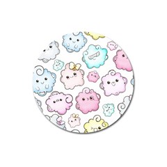 Cute-doodle-cartoon-seamless-pattern Magnet 3  (round) by Salman4z