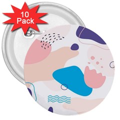 Hand-drawn-abstract-organic-shapes-background 3  Buttons (10 Pack)  by Salman4z