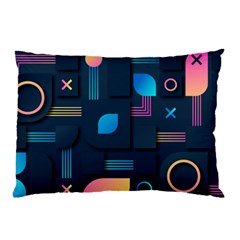 Gradient Geometric Shapes Dark Background Pillow Case by Salman4z