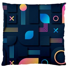 Gradient Geometric Shapes Dark Background Standard Premium Plush Fleece Cushion Case (two Sides) by Salman4z