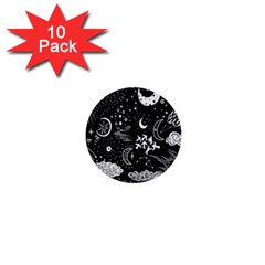 Vector-set-sketch-drawn-with-space 1  Mini Buttons (10 Pack)  by Salman4z