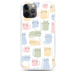 Cute-cat-colorful-cartoon-doodle-seamless-pattern Iphone 12 Pro Max Tpu Uv Print Case by Salman4z