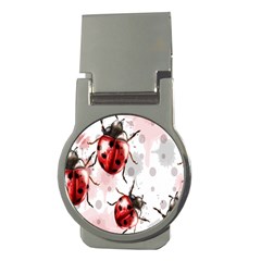 Ladybugs-pattern-texture-watercolor Money Clips (round)  by Salman4z