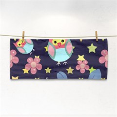 Owl-stars-pattern-background Hand Towel by Salman4z