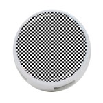Black And White Checkerboard Background Board Checker 4-Port USB Hub (One Side) Front