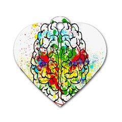 Brain Mind Psychology Idea Hearts Dog Tag Heart (two Sides) by pakminggu