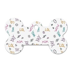 Doodle Pattern Dog Tag Bone (two Sides) by pakminggu