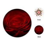 Rose Red Rose Red Flower Petals Waves Glow Playing Cards Single Design (Round) Front