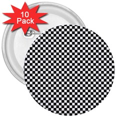 Background Black Board Checker Checkerboard 3  Buttons (10 Pack)  by pakminggu