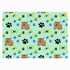 Dog Pattern Seamless Blue Background Scrapbooking Large Glasses Cloth by pakminggu