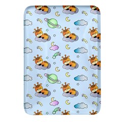 Pattern Giraffe Animal Seamless Scrapbooking Blue Rectangular Glass Fridge Magnet (4 Pack) by pakminggu