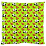 Watermelon Panda Background Wallpaper Large Premium Plush Fleece Cushion Case (Two Sides) Back