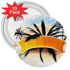Hawaii Beach Summer 3  Buttons (10 Pack)  by pakminggu