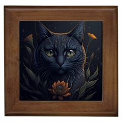 Art Cat Drawing Mammal Animal Feline Framed Tile by pakminggu