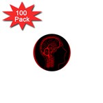 Artificial Intelligence Brain Think 1  Mini Buttons (100 pack)  Front