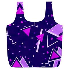 Purple Blue Geometric Pattern Full Print Recycle Bag (xl) by danenraven