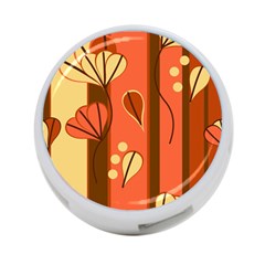 Amber Yellow Stripes Leaves Floral 4-port Usb Hub (one Side) by danenraven