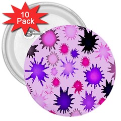 Inks Drops Black Paint Design 3  Buttons (10 Pack)  by danenraven
