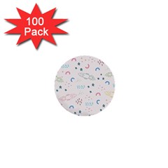 Spaceship Pattern Star 1  Mini Buttons (100 Pack)  by danenraven