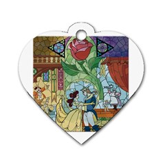 Beauty Stained Glass Dog Tag Heart (two Sides) by Mog4mog4