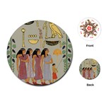 Egyptian Paper Women Child Owl Playing Cards Single Design (Round) Front
