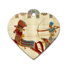Egyptian Tutunkhamun Pharaoh Design Dog Tag Heart (two Sides) by Mog4mog4