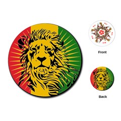 Lion Head Africa Rasta Playing Cards Single Design (round) by Mog4mog4