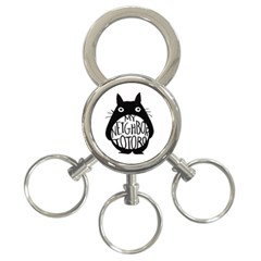 My Neighbor Totoro Black And White 3-ring Key Chain by Mog4mog4
